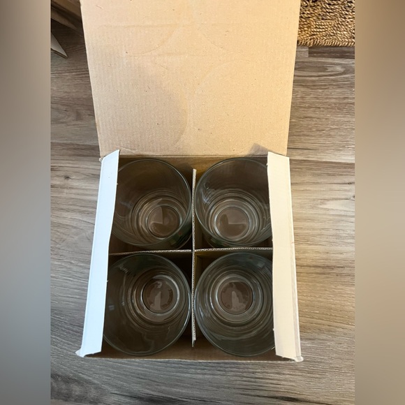 NEW Christmas Set of 4 Double Old Fashioned Glasses Christmas Tree Glass - Picture 5 of 6